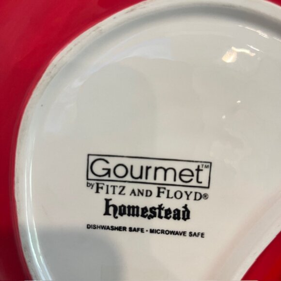 Fitz & Floyd Gourmet Homestead ROOSTER Divided Ceramic Serving Tray Platter - Picture 5 of 5